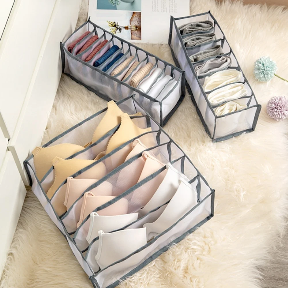 

Bedroom Closet Organizer for Socks Underwear Organizador Storage Box Bra Foldable Drawer Organizer Divider Rangement Boxes