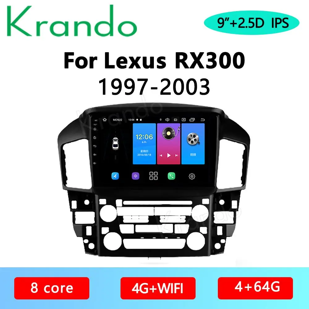 

Krando Android 10.0 9" IPS Full Touch Car Radio For Lexus RX300 1997-2003 Multimedia Player Audio GPS Navi Carplay