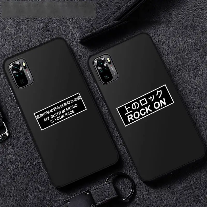 

Japanese Anime Aesthetic text letter Phone Case For Xiaomi Mi Redmi Note 8T 9T 9S 9A 10 7 8 9 Lite pro