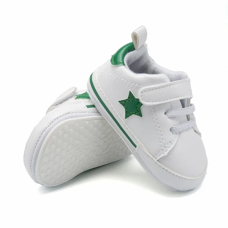 

Baby PU Leather Shoes Five Star Printed Baby First Walkers Infant Newborn Toddler Boys Girls Prewalker Shoes For 0-12 Months