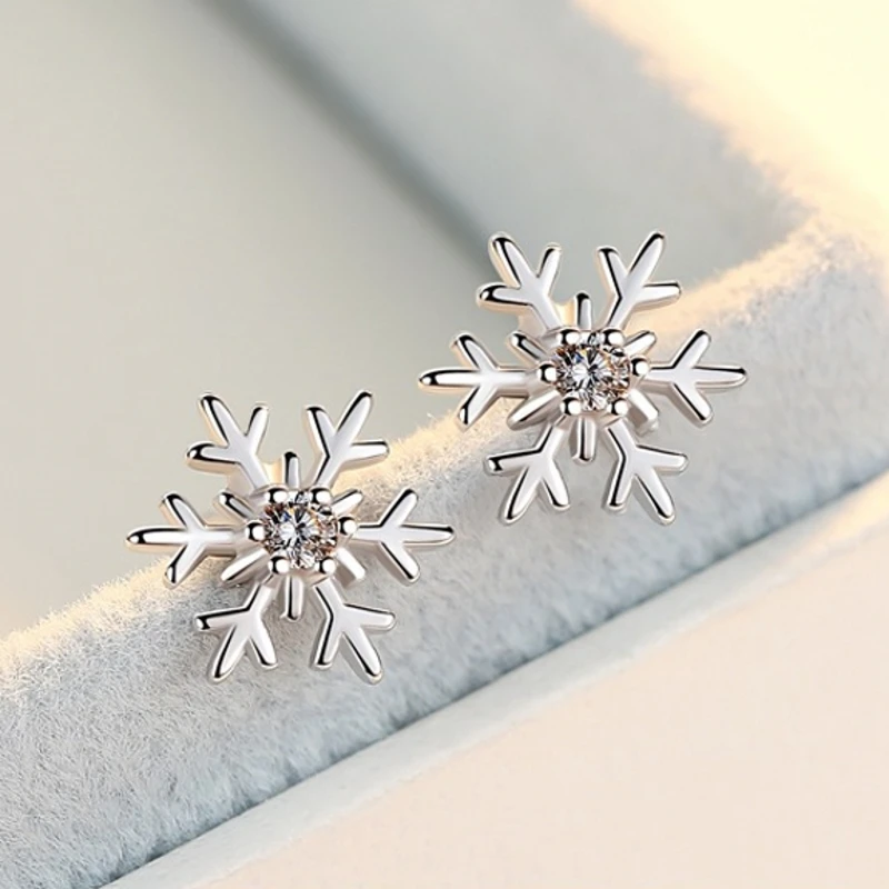 Skute Изящные крошечные серьги-гвоздики со снежинками для женщин модные ювелирные