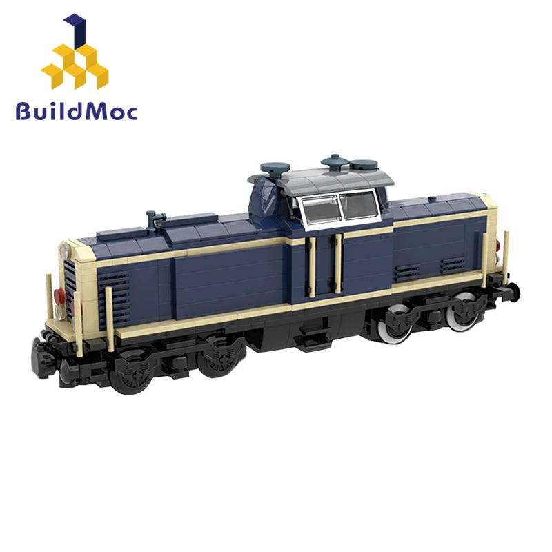 

Builmoc Electric Train V100 German Cargo Locomotive Train Track Building Block City High Tech Kids Toy DIY Bricks Best Gifts Kit