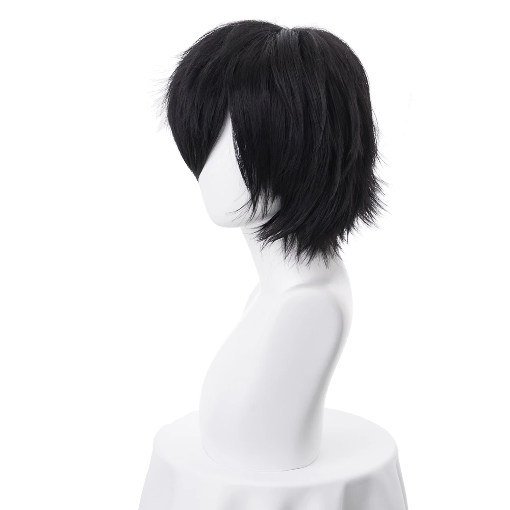 Мужские короткие косплей полные парики теплостойкое волокно синтетические