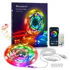 Светодиодная ленсветильник s Bluetooth RGB светильник 5050 SMD гибкая 5 м 10 м DC RGBIC 24K44K управление + адаптер