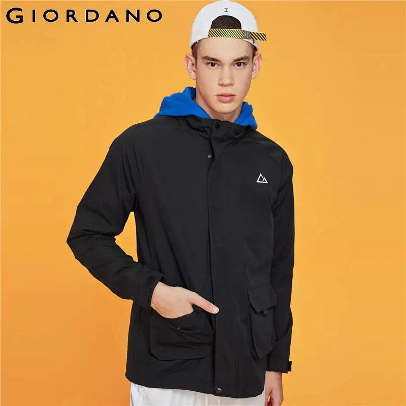 Giordano мужская ветровка g-motion без капюшона с вышивкой на груди данная модель имеет