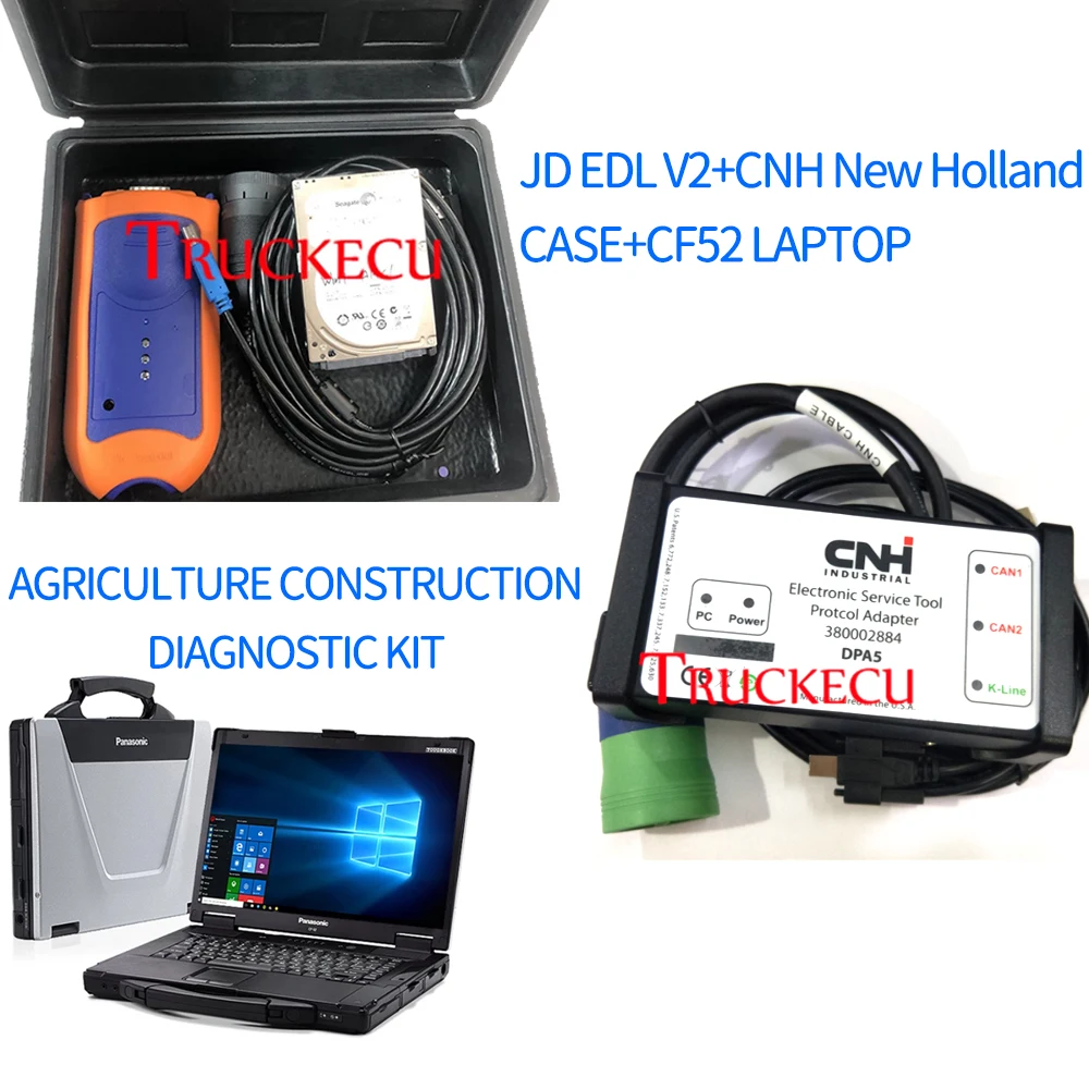 Диагностический инструмент V5.2 JD edl V2 CNH Est dpa5 New Holland чехол Service Adviser v2 для сельского