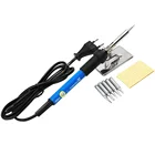 Электрический паяльник 60 Вт, с регулируемой температурой, наладочная станция для пайки нагревательных наконечников, набор инструментов для ремонта, 220 В, 110 В