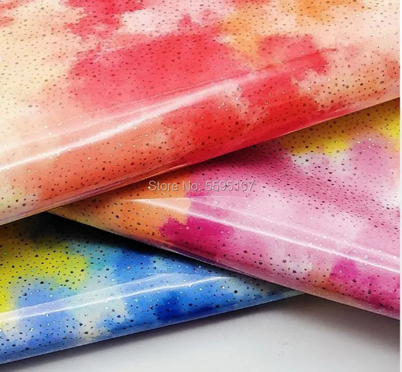 Cloud Mist Raindrop Illusory Color Effect Mirror Synthetic Leather for bag book cover hairbow packing box sewing accessories | Аксессуары