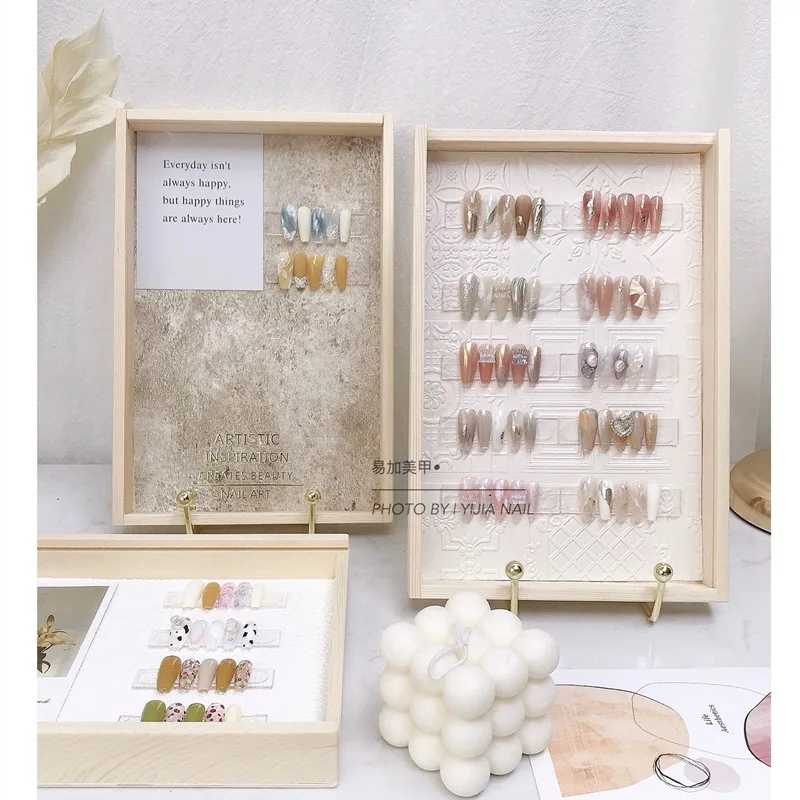 

3pcs Nail Art Display Acrylic Japanese-style Dust-proof Board Style Swatch Minimalist Style Work Display Accessories 2021 New