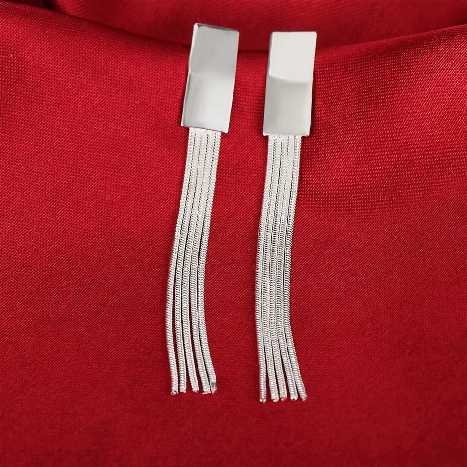 

Серьги-подвески женские из серебра Длинная кисточка, цепочка пробы, 925 пробы