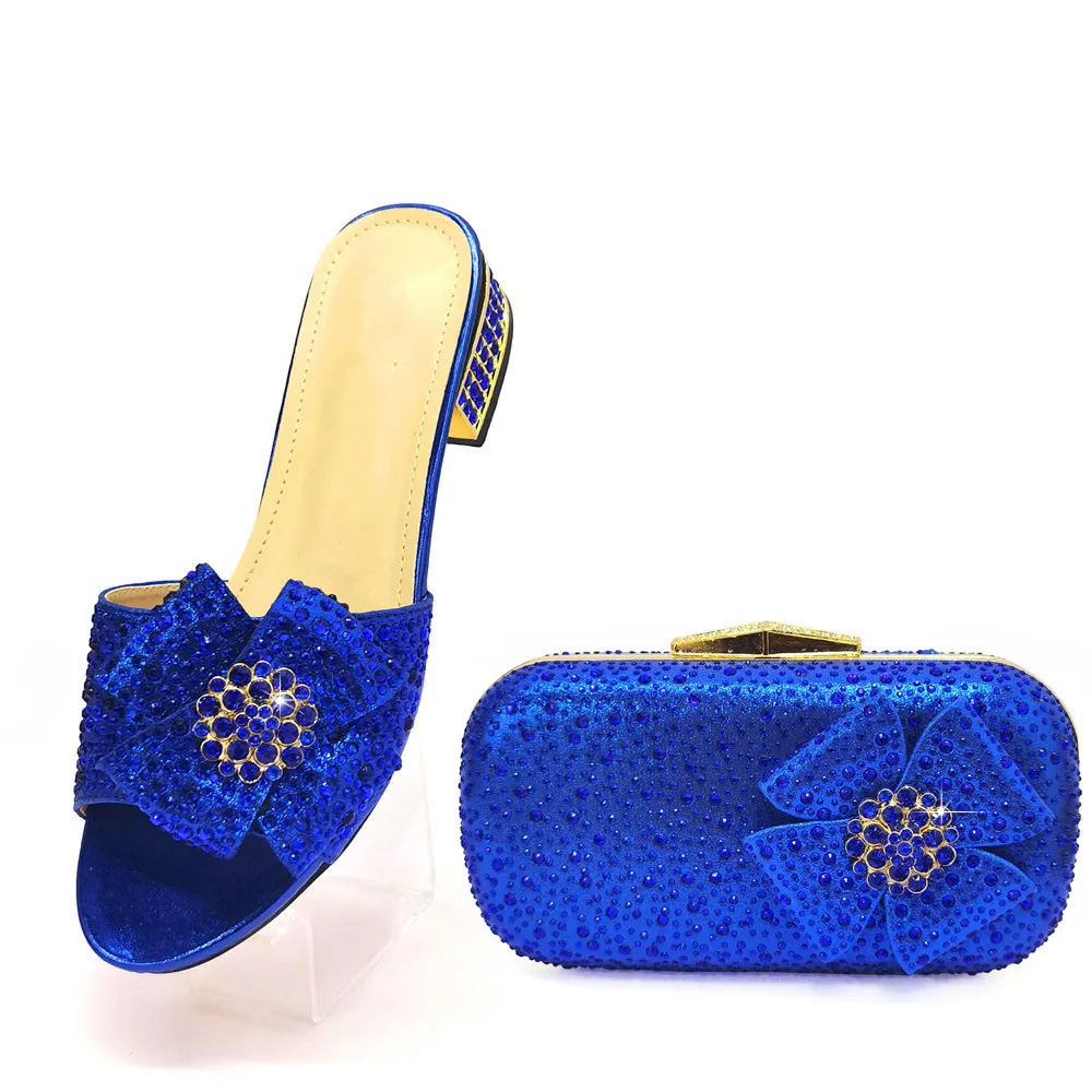 

Doershow, новинка, подходящая модель, украшенная синей нигерийской искусственной кожей, итальянская обувь