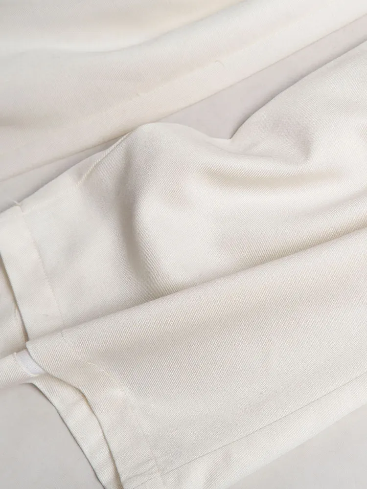 Thickened silk fabric 2021 women's fashion new mulberry silk wide leg pants casual pants Capris