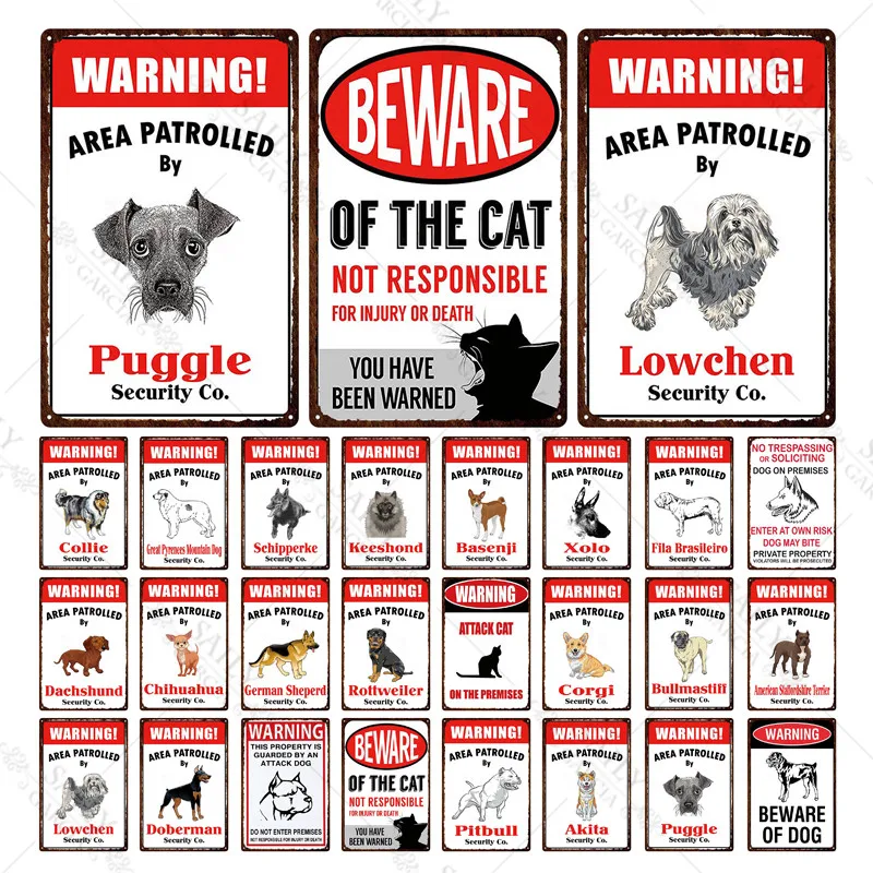 Предупреждение ительный знак «Остерегайтесь атаки», декоративный потертый металлический жестяной знак, настенный бар, домашнее искусство, зоомагазин, ремесло, декор 30x20 см