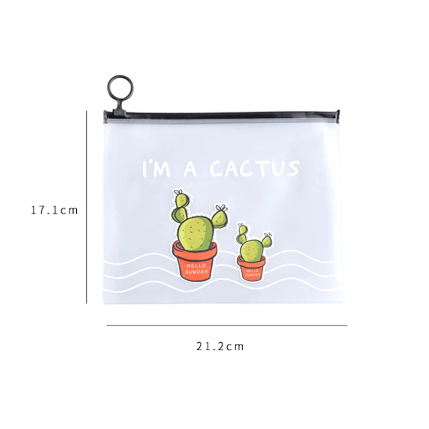 Папка для документов полупрозрачная с рисунком кактуса бумажный держатель сумка