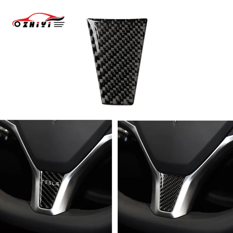 

3D Carbon fiber car stickers suitable for Tesla suitable for model S steering wheel modification car accessories decoration