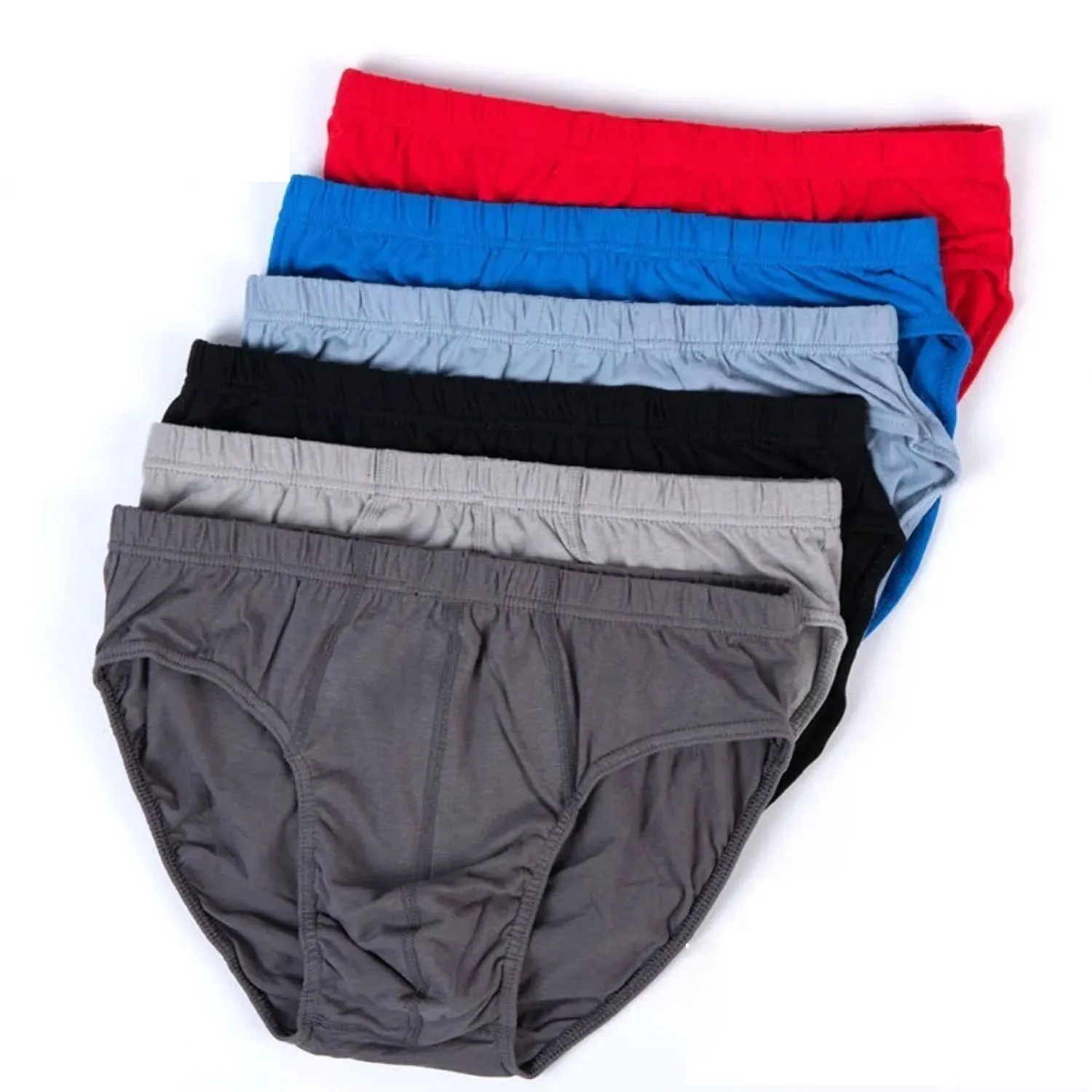 100% Cotton Men's Underwear Comfortable Middle-aged Mens Briefs Solid Color Large Size Fat Middle Waist Pants Men Lingerie