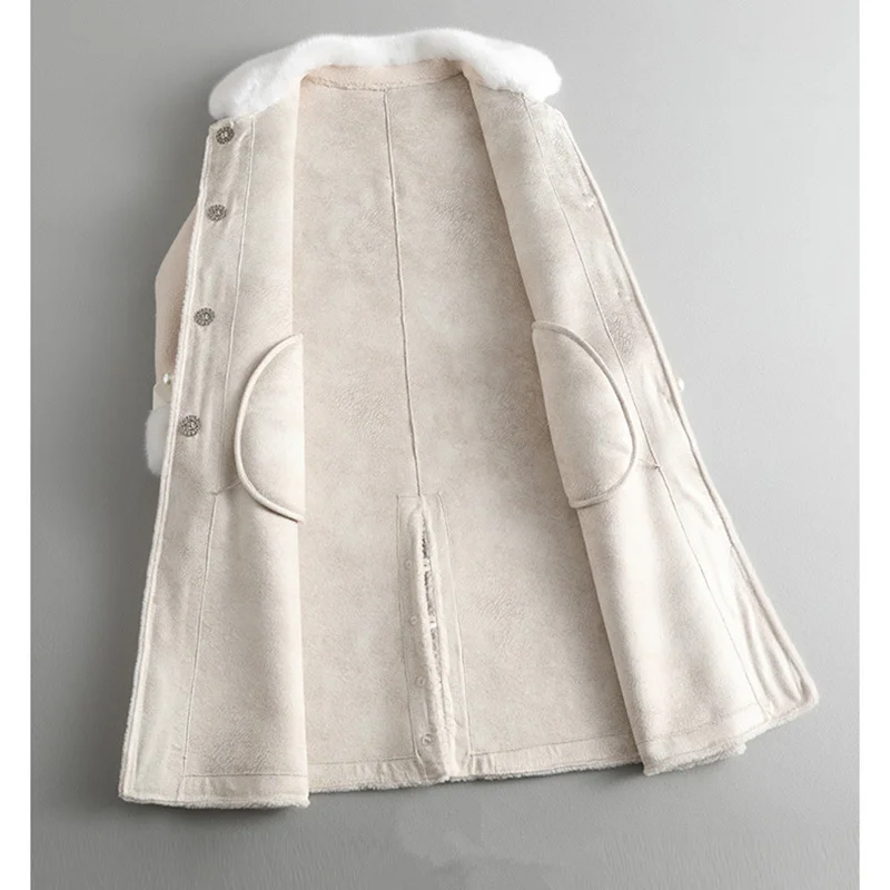 Качественное осенне-зимнее шерстяное пальто 2020 шуба из зернистой овечьей шерсти