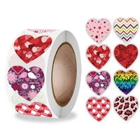 500pcs heart shape labels valentines day paper packaging sticker candy dragee bag gift box packing bag wedding thanks stickers