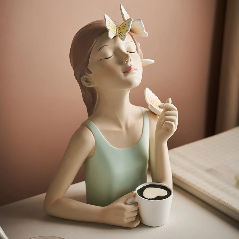 

Beautiful Fairy Tale Girl Sculpture Nordic Home Living Room Bedroom Desktop Decoration Statue Valentine's Day Girlfriend Gift