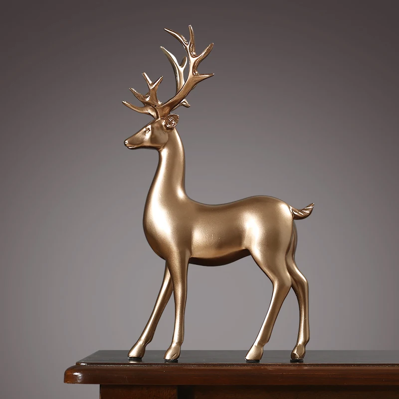

European Fortune Deer Retro Furnishings Decorations Decoration Creative Living Room Cabinet Hallway TV Cabinet Luxury High-End
