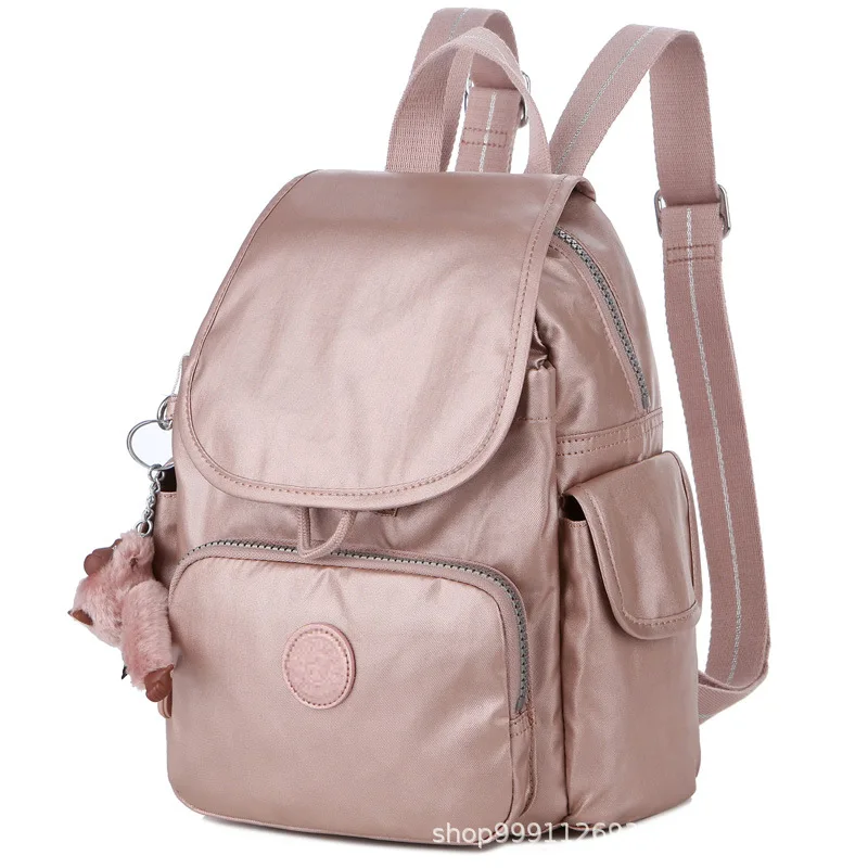 

Nylon Backpack Women Bag For Teenage Girl With Handbag Monkey Pendant Purse Back Schoolbag
