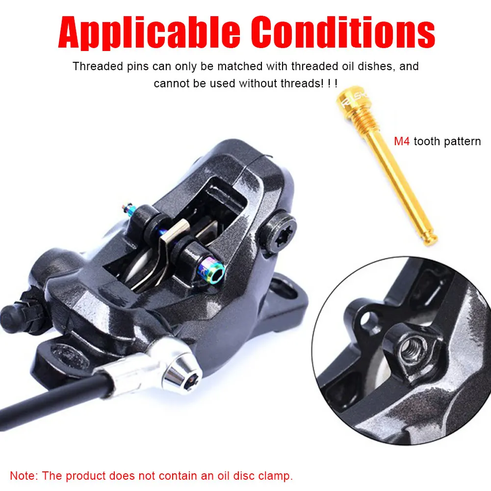 

2pcs RISK Titanium M4x26mm Bolts Ultralight Bicycle Oil Disc Brake Pads Thread Pins for SHIMANO XT Hydraulic Disc Brake