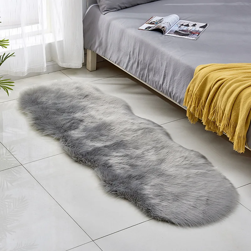 

Living Room Plush Floor Rugs Mats Kids Room Faux Fur Area Rug Carpet Solid Fluffy Soft Shaggy Carpet Artificial Sheepskin MJ714