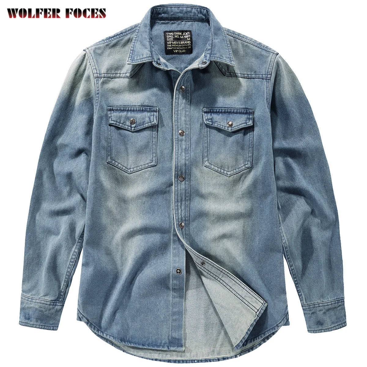 Denim Casual Male Shirt Men's Long Sleeve Shirts 2022 Spring Fashionable Social Clothing Outdoor Sports Work Clothes Vintage Top
