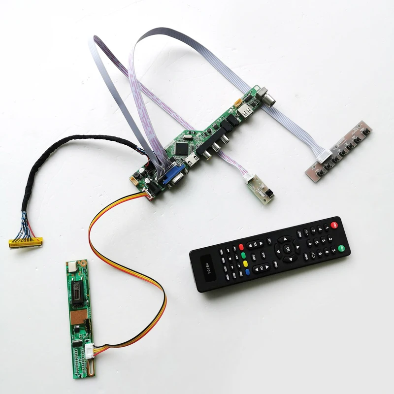 

For LP150E07-TL02/TL03 Keyboard+Remote+Inverter TV Drive Card Board VGA USB AV RF LVDS 1CCFL 30Pin LCD Panel Monitor Kit