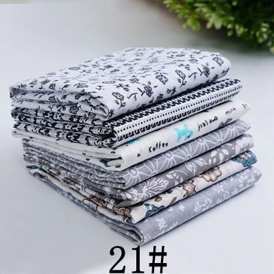 21 7pcs 25X25cm 25x25 см или 10x10 см хлопчатобумажная ткань с принтом для шитья стеганые ткани для лоскутного рукоделия аксессуары ручной работы T7866 - Цвет: 21 7pcs 25X25cm