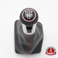for vw golf 7 a7 mk7 vii gti gtd 2013 2014 2015 2016 2017 2018 car 5 speed mt gear shift knob with leather gaiter boot red line