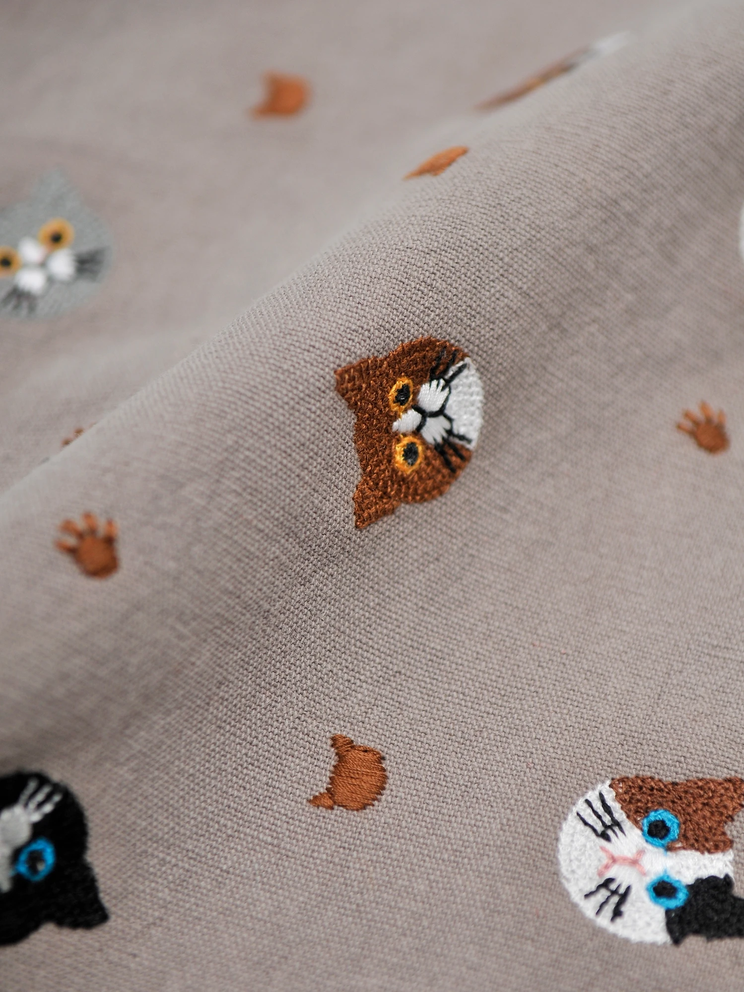 Ткань жаккардовая вышитая ткань из хлопка и льна в японском корейском стиле для