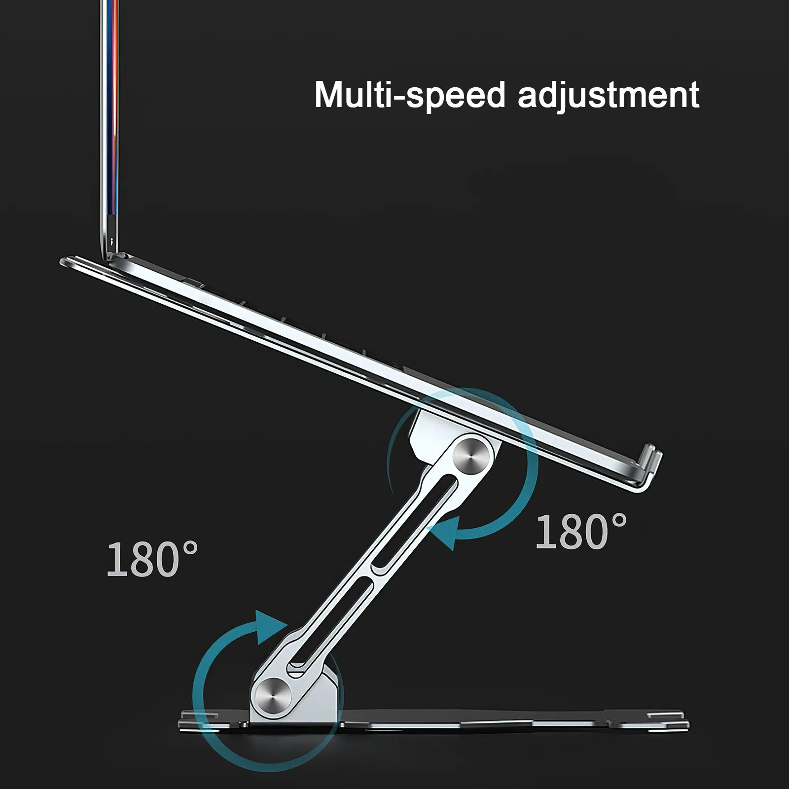 

Tablet Bracket Adjustable Aluminum Laptop Stand Ergonomic Multi-Angle Desk Laptop Holder w/Heat-Vent for Notebook for MacBook