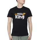 Футболка мужская повседневная с круглым вырезом, смешная уличная одежда с короной пиццы и пиццей, лето