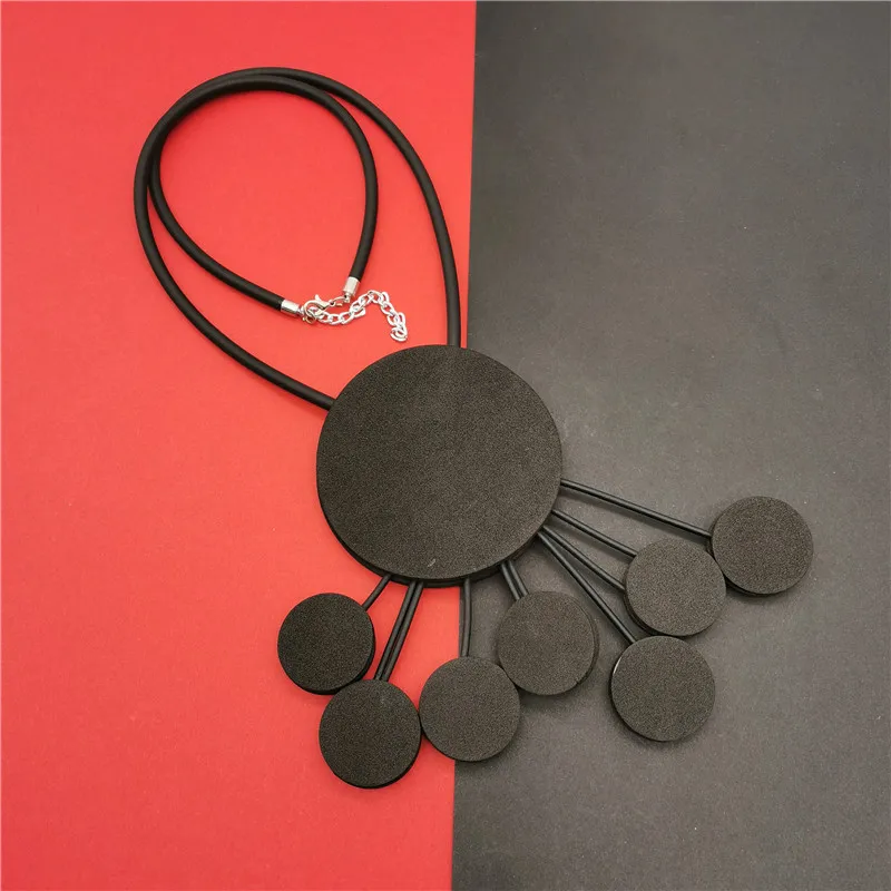 

Marliwoo NEW Long Pendant Necklaces For Women Fashion Jewelry Handmade Rubber Jewellery Necklace For Party Punk Design Gift Girl