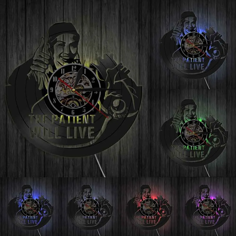 Настенные часы с виниловой пластиной креативные медицинские настенные 3D