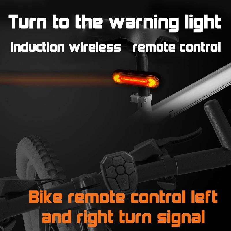 

Bicycle Tail Light USB Charging LED Wireless Remote Control Bicycle Riding turn Signal Mountain Bike Safety Warning Light
