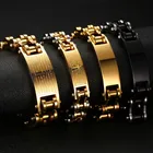 Новый модный мужской браслет KOtik с крестом 12 мм, золотистая цепь из нержавеющей стали, мужской браслет