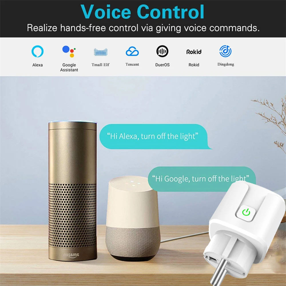 EU wifi Smart Plug with 16A Power Monitor wireless Socket Outlet Google Home tuya APP Alexa Voice Control Europe | Электроника