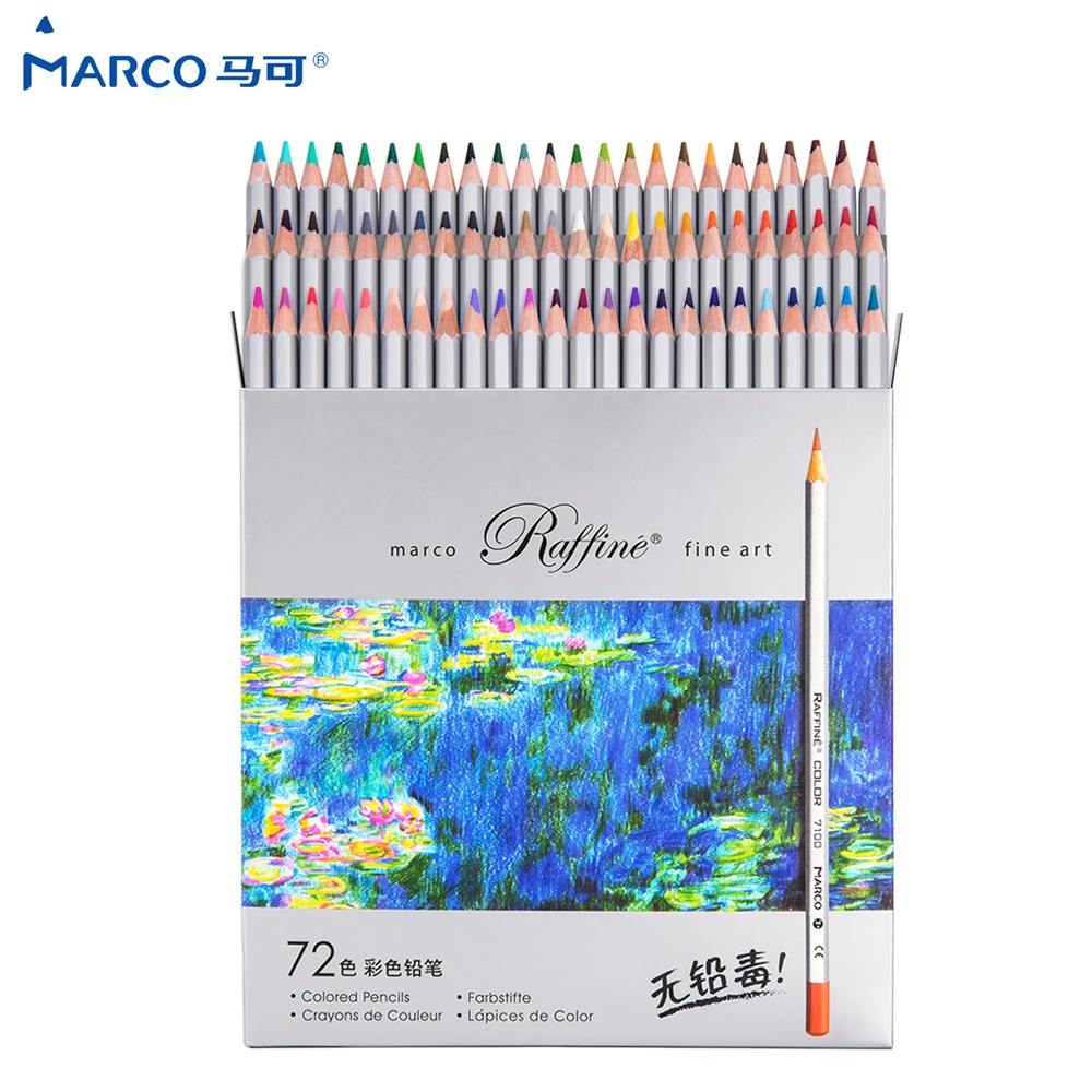 

Professional Marco 24/36/48/72Colors Raffine Soft Non-toxic Color Pencil lapis de cor Oil Colored Pencils for School Supplies