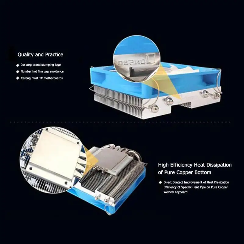 Jonsbo hp-400 cpu охлаждающий вентилятор HTPC корпус все-в-одном ПК 4 тепловые трубы компьютерный радиатор