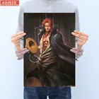 AIMEER комикс One Piece Redhead Shanks аниме персонаж бумага картина плакат в стиле ретро из крафт-бумаги Общежитие Декор Картина 51,5x36 см