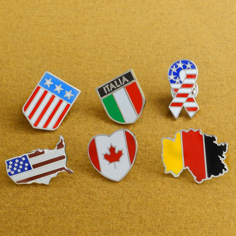 Германия, США, Канада, флаг всех стран, значок, брошь,, Свободное пальто, детские подарки на день рождения, брошь на булавке
