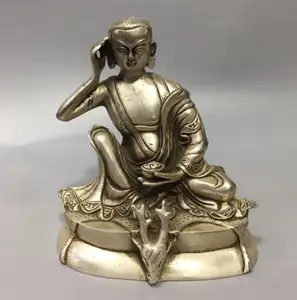China White copper Tibetan Buddha crafts statue