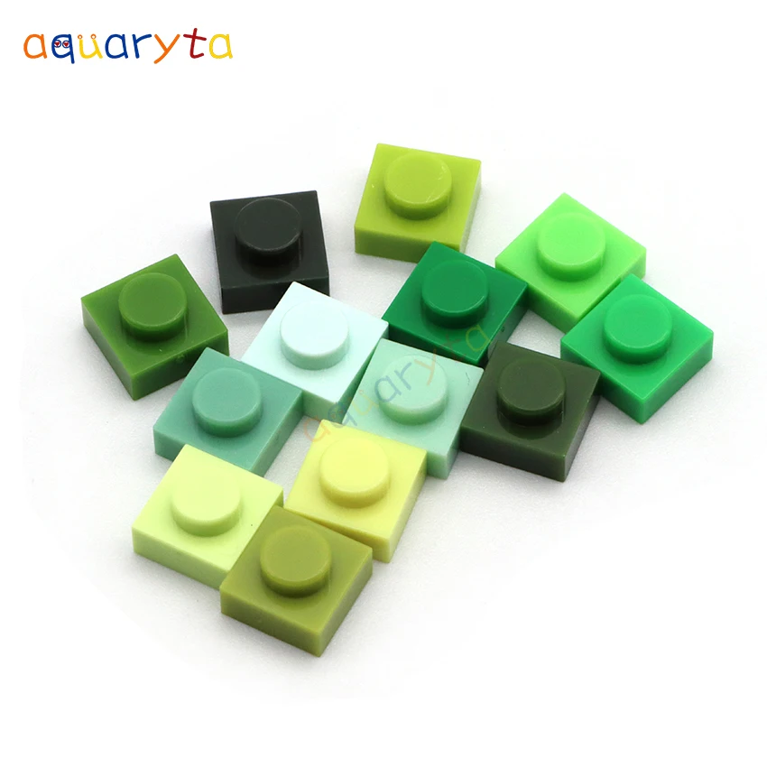

Aquaryta 550pcs DIY Blocks Building Bricks GREEB Series Thin 1X1 BulkCompatible 3024 Pixel Painting Materials Educational Toys
