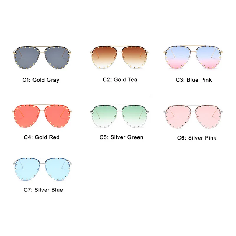 

HBK Fashion Pilot Steampunk Sunglasses Men Women Black Lens Metal Round Frame Brand Design Driving Eyewear Vintage Oculos UV400