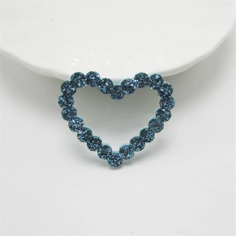 Blue Heart 20-100 шт Блестящий медведь/Сердце/Звезды аппликация DIY ремесло Детские принадлежности детский подарок, аксессуары для волос упаковочные материалы тиснение - Color: Blue Heart