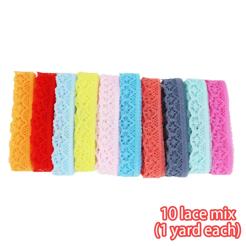 10 lace mix(16) 5 ярдов/рулон) 15 мм белая кружевная ткань тонкая лента для украшения Прекрасный подарок упаковочный материал - Цвет: 10 lace mix(16)