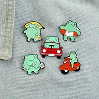 2021 trend enamel pins cartoon cute funny frog brooch collar pin broches for women clothing metal badges for jewelry accessories