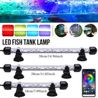 waterproof led rgb aquarium light 18 38cm bluetooth control dimmable fish tank lamps smart submersible plant lights decoration